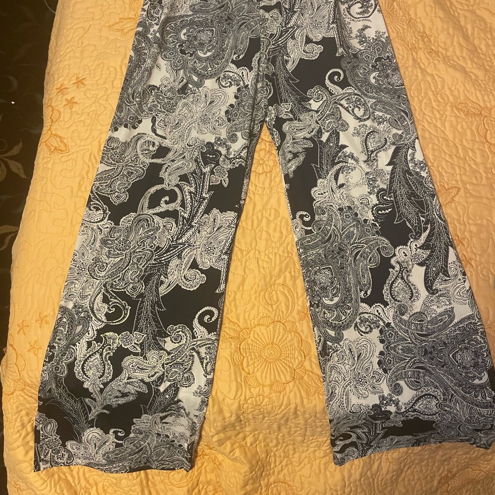 IMAN Monochrome Paisley Trousers